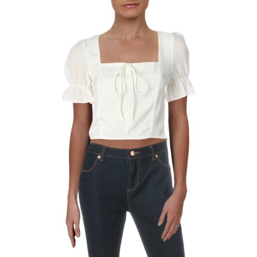 Aqua Smocked Puff Sleeve Top